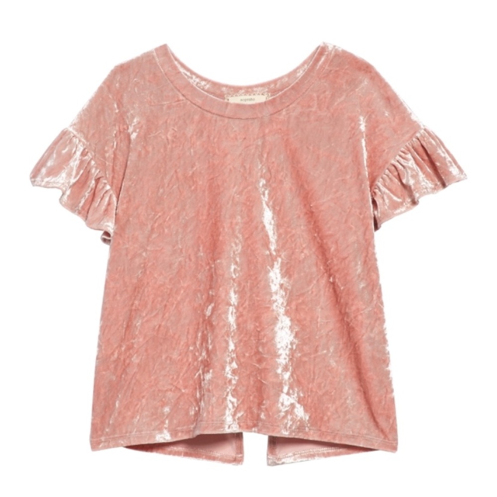 nordstrom crushed velvet top pink